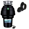 Eco Logic 1-1/4 HP Continuous Feed Garbage Disposal with Black Sink Flange 10-US-EL-10-DS-3B-BK